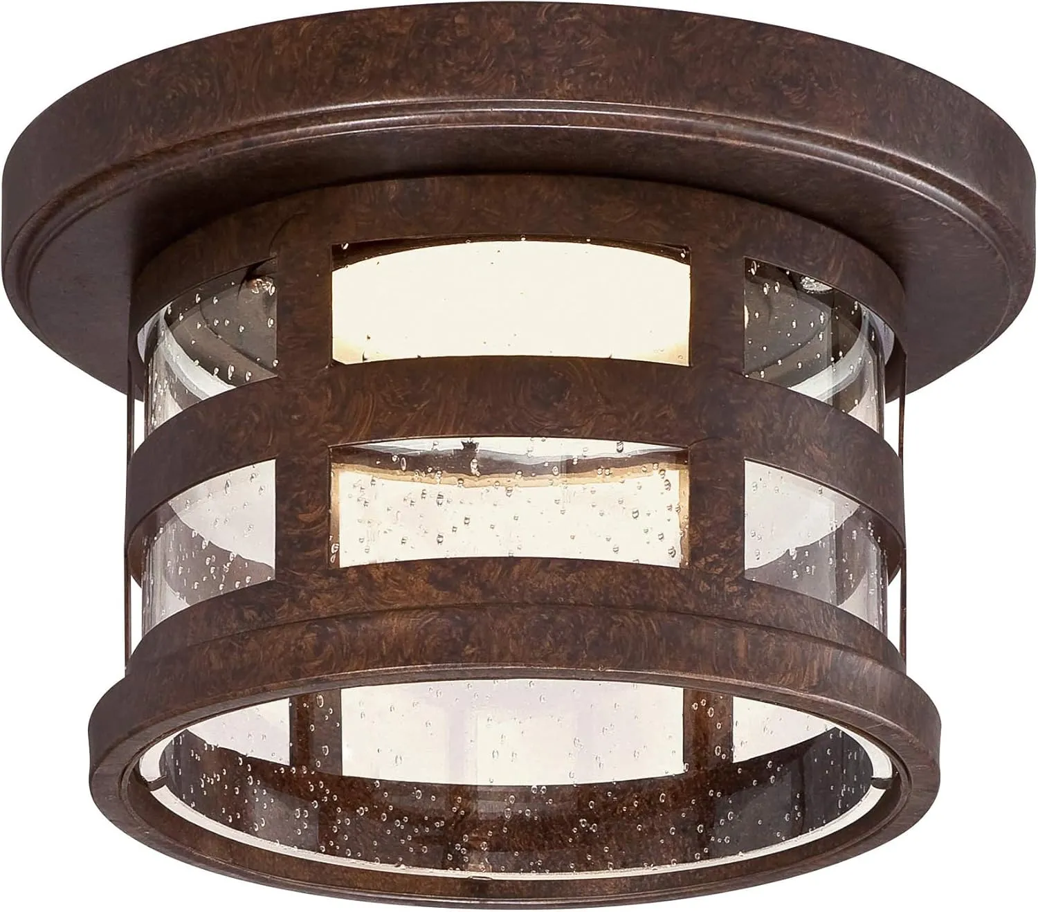 Design House Washburn LED Outdoor/Indoor Ceiling Light with Clear Seedy Glass, 20W Integrated LED, 3000K Warm Light, 587212
