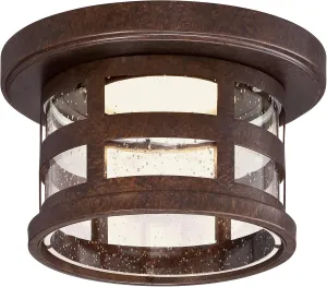Design House Washburn LED Outdoor/Indoor Ceiling Light with Clear Seedy Glass, 20W Integrated LED, 3000K Warm Light, 587212