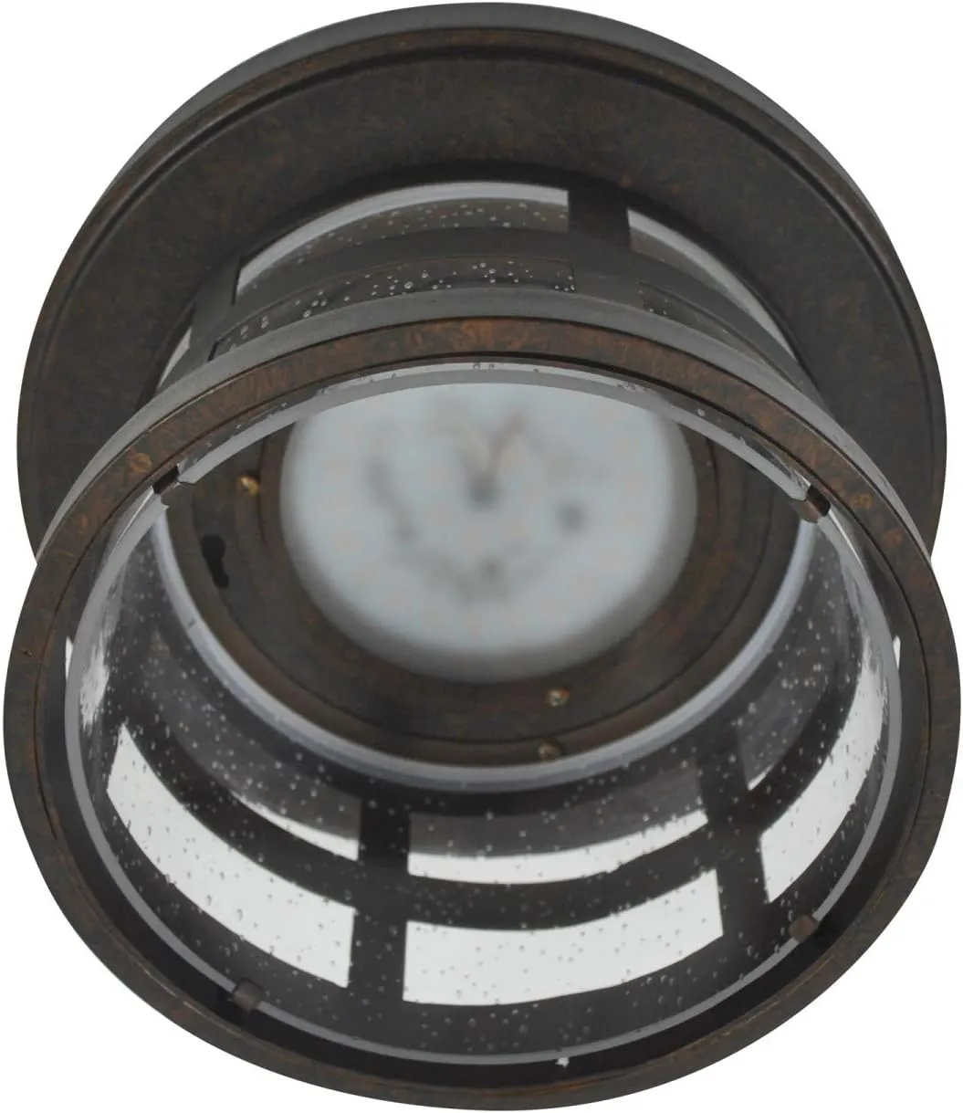 Design House Washburn LED Outdoor/Indoor Ceiling Light with Clear Seedy Glass, 20W Integrated LED, 3000K Warm Light, 587212