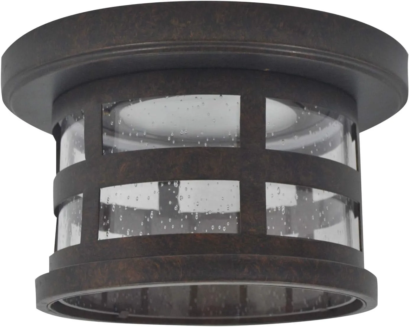 Design House Washburn LED Outdoor/Indoor Ceiling Light with Clear Seedy Glass, 20W Integrated LED, 3000K Warm Light, 587212