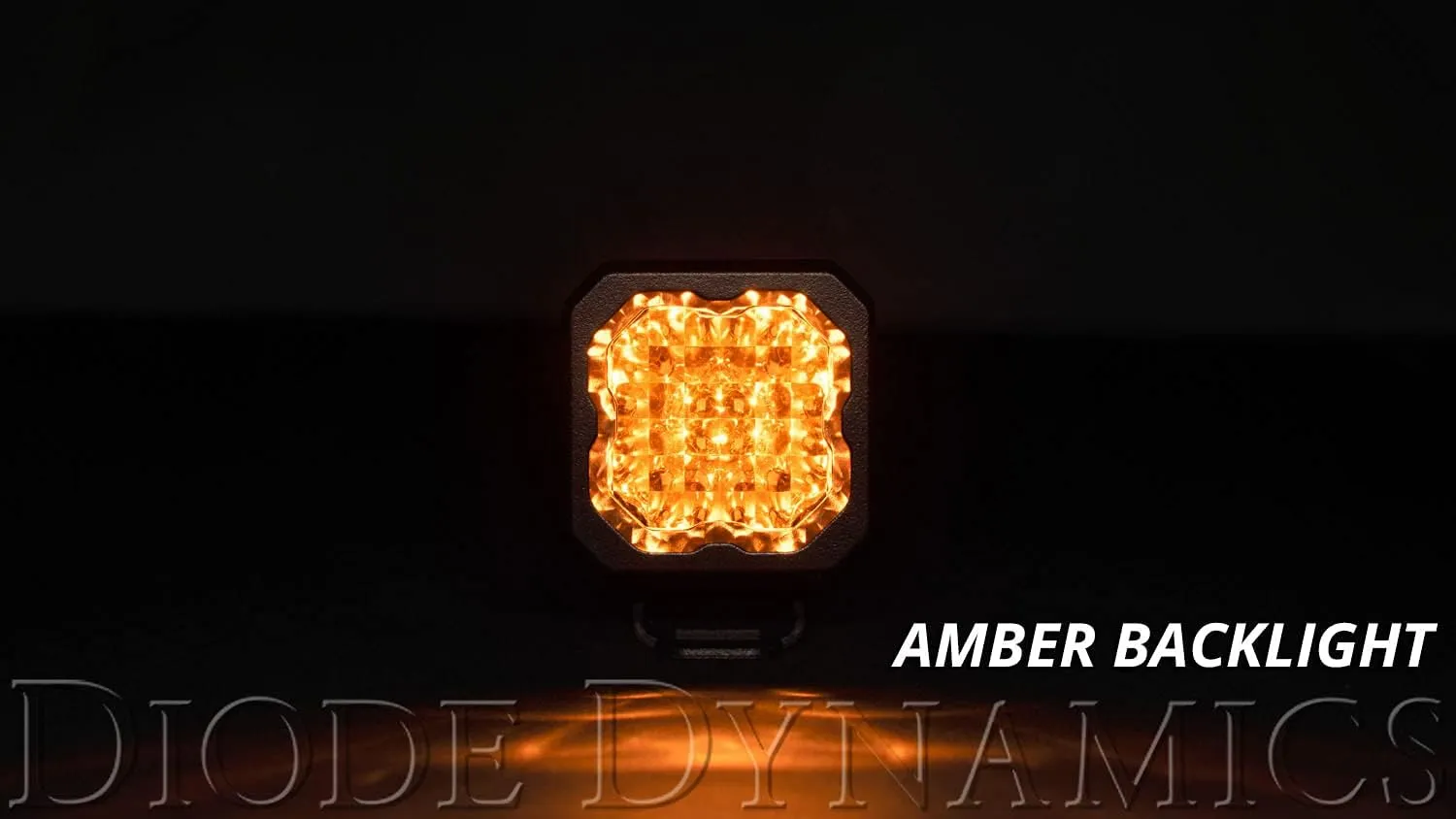 Diode Dynamics SSC1 Yellow Sport Standard LED Pod (pair), Wide w/Amber Backlight