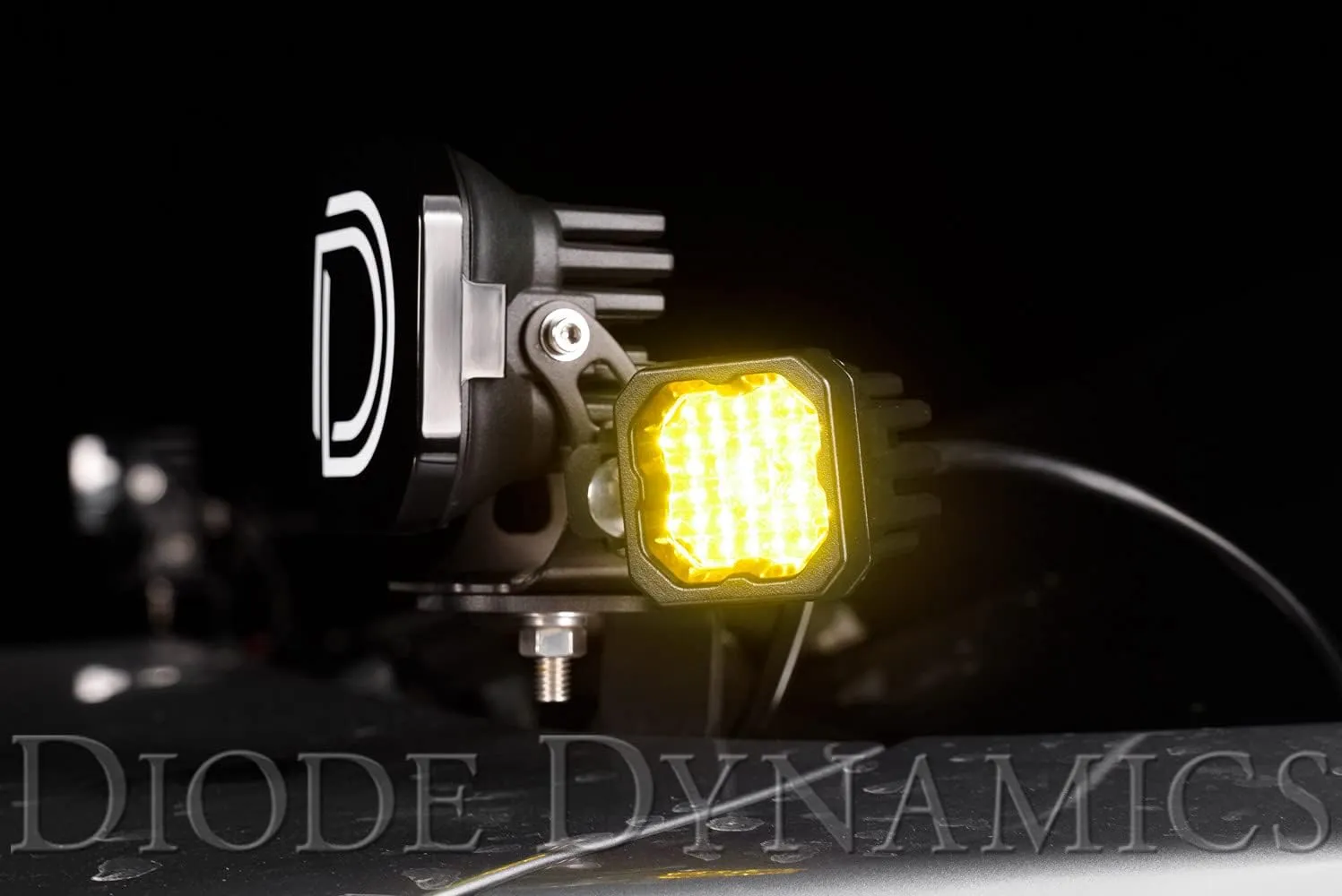 Diode Dynamics SSC1 Yellow Sport Standard LED Pod (pair), Wide w/Amber Backlight