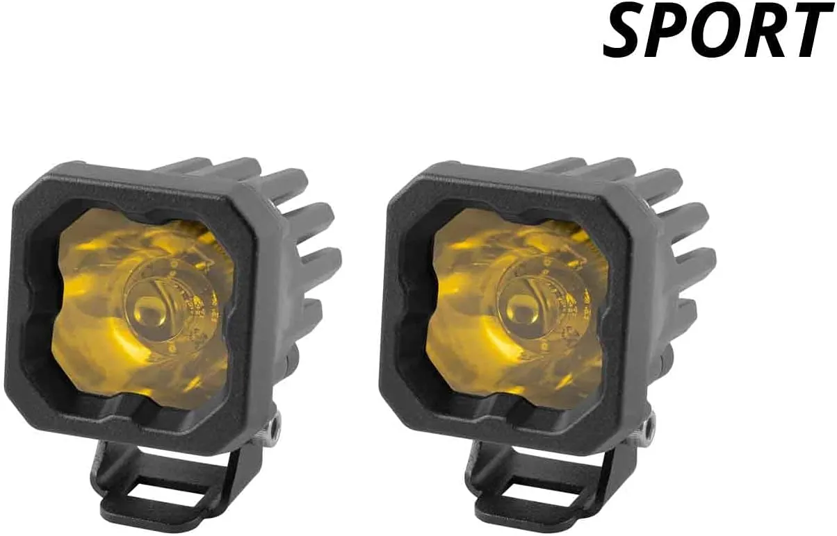 Diode Dynamics SSC1 Yellow Sport Standard LED Pod (pair), Wide w/Amber Backlight