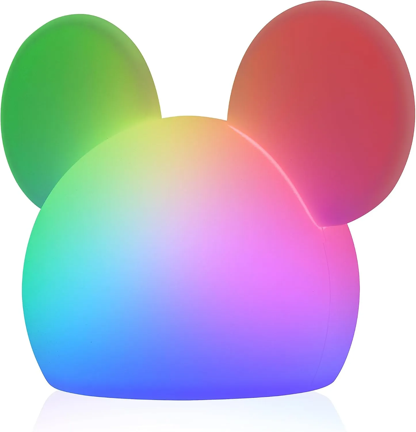 Disney Mickey Mouse Squishy Light, Color Changing, Night Light for Kids, USB Lamp, Battery Operated, Dimmable, Ideal for Bedroom, Playroom, Living Room, and More, 66944
