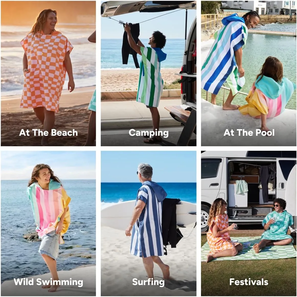Dock & Bay Adult Poncho - Hooded Towel with Deep Pockets, Changing Robe - Quick Dry - Compact, Lightweight - Includes Bag