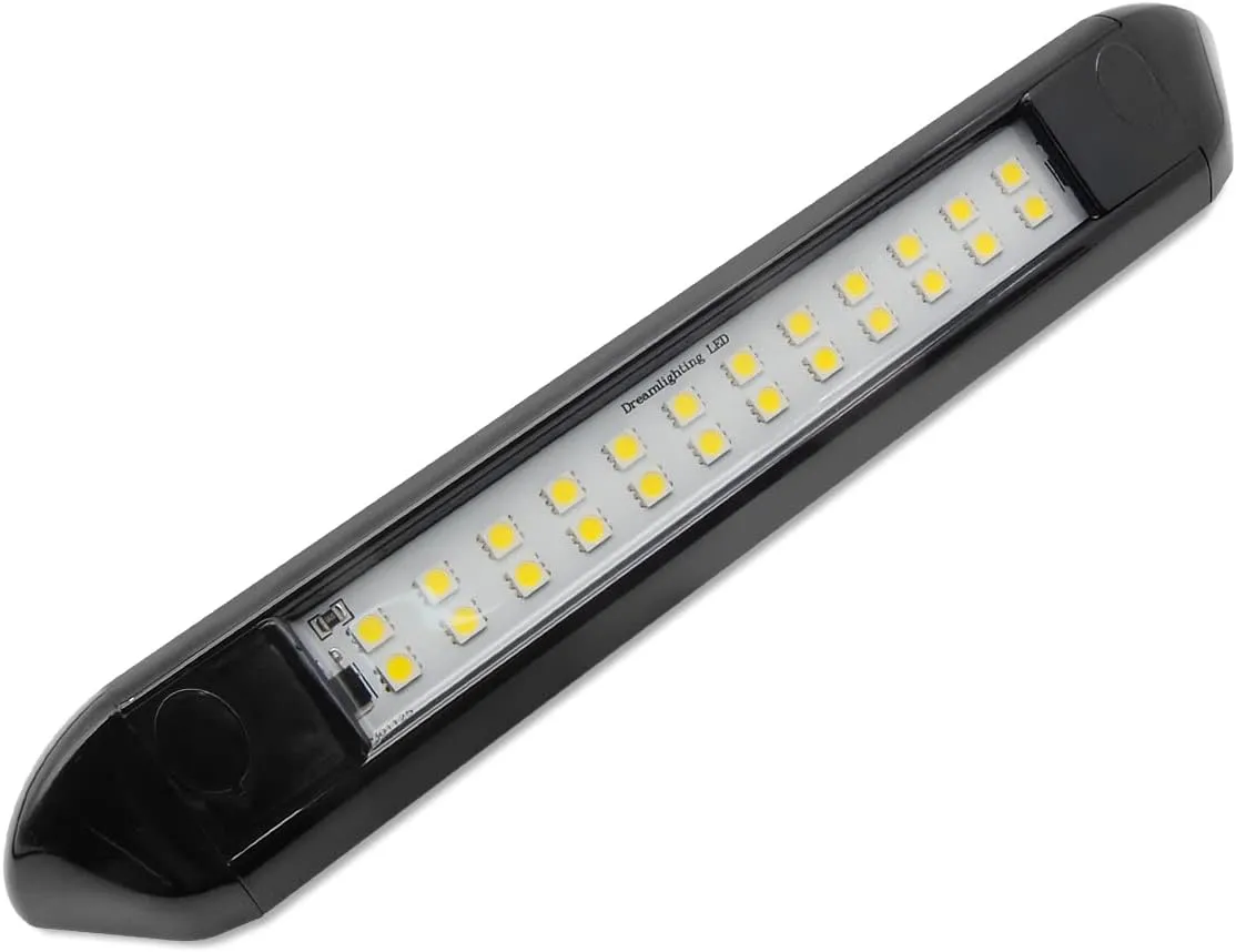 Dream lighting 12V RV Exterior LED Porch Utility Awning Light for Camper Trailer Boat 350LM Cool White 9.84inch
