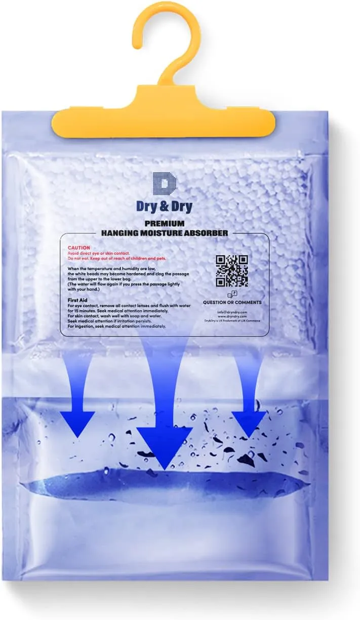 Dry & Dry 9 Packs [Net 14 Oz/Pack] Moisture Absorbers for Home, Basement & Bedroom - Small Dehumidifiers
