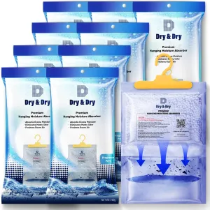 Dry & Dry 9 Packs [Net 14 Oz/Pack] Moisture Absorbers for Home, Basement & Bedroom - Small Dehumidifiers