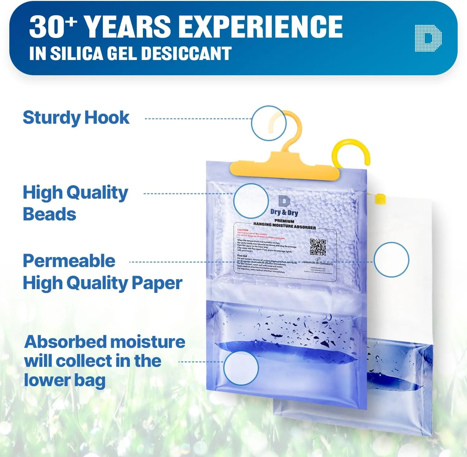 Dry & Dry 9 Packs [Net 14 Oz/Pack] Moisture Absorbers for Home, Basement & Bedroom - Small Dehumidifiers