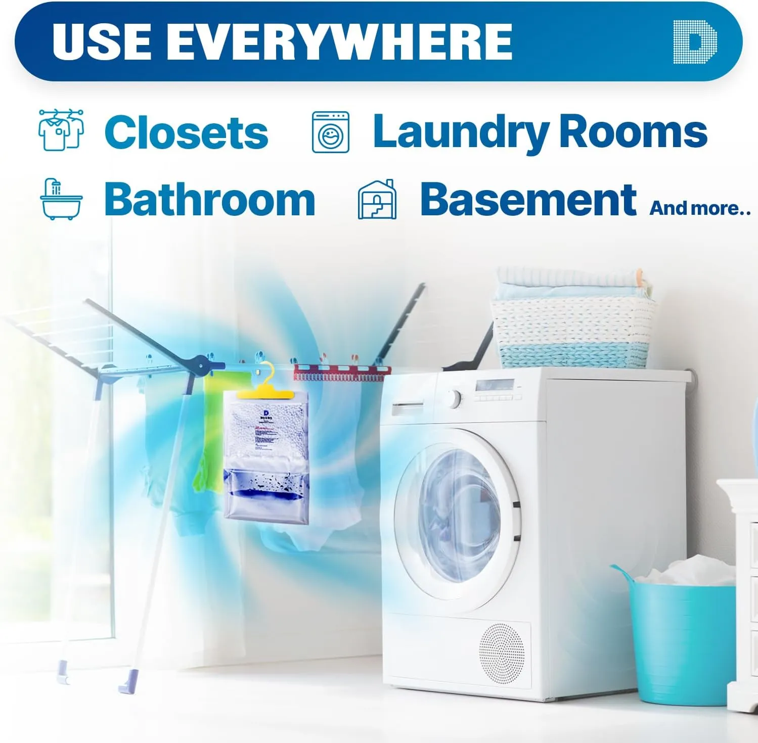 Dry & Dry 9 Packs [Net 14 Oz/Pack] Moisture Absorbers for Home, Basement & Bedroom - Small Dehumidifiers