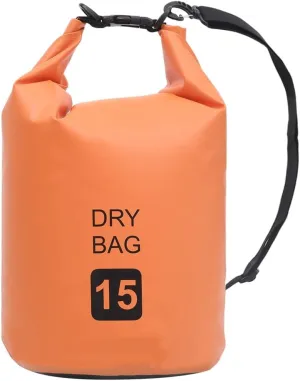 Durable and Lightweight Waterproof Dry Bag for Outdoor Adventures, 4 Gallon Capacity, Adjustable Straps, Orange and Black