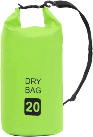 Durable Waterproof Dry Bag for Outdoor Adventures, Keeps Valuables Safe, Lightweight and Easy to Carry, Green and Black, 5.3 Gallon