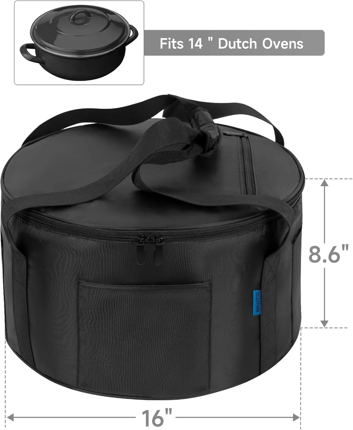 Dutch Oven Bag for 14 Inch Dutch Oven, Dutch Oven Carry Bag with Extra Pockets