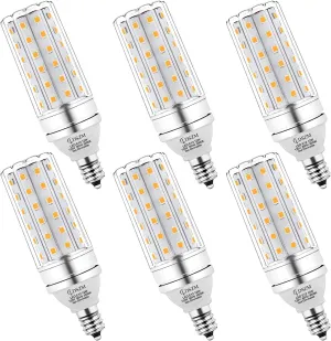 E12 LED Bulbs 12W Candelabra led Light Bulb,100 Watt Equivalent 1200lm Warm White 3000K E12 Base LED Chandelier Light Bulbs Non-Dimmable LED Corn Bulbs, Pack of 6