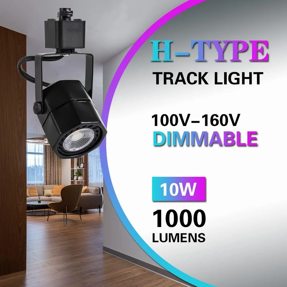 EAGLOD 10W LED Track Lighting Heads,Dimmable LED Track Light Heads H Type Track Lights Fixtures for Accent Task Wall Kitchen,Retail, Grocery, 36° 6 Pack(3000K Warm White)