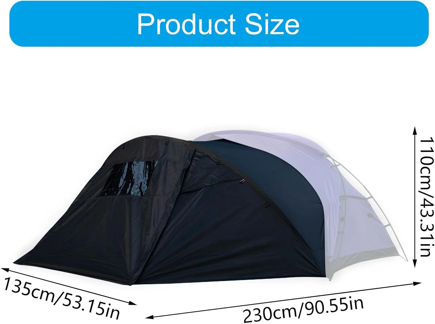 Easy to Setups Outdoor Camping Tent Extended Front for Family Camping Beach with Frame and Strong Ventilation
