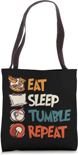 Eat Sleep Tumble Repeat Gymnast Flexible Sports Gymnastics Tote Bag