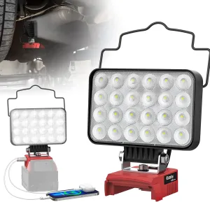 Ecarke 88W 8800LM LED Work Light,Cordless Jobsite Floor Flash for Milwaukee 18V Battery Portable Light with Upgraded Low Voltage Protection & USB&TYPEC Charging Port for m18