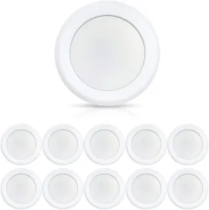 ECOELER 6inch LED Flush Mount Disc Light,16.5W Dimmablel Ceiling Lighting Fixture, 4000K Cool White 1000Lm, Low Profile Aluminum Trim Surface Mount Downlight, ETL & FCC Listed, 10 Pack