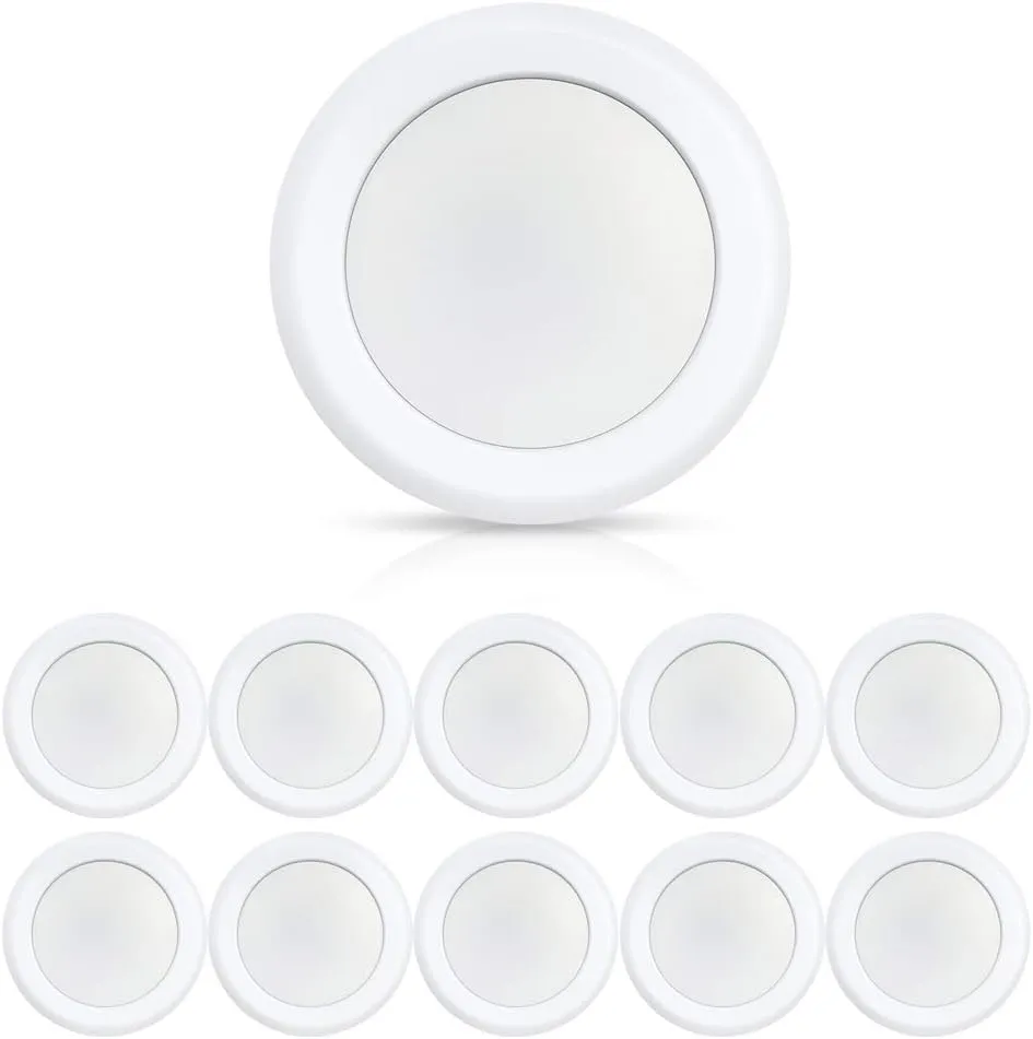 ECOELER 6inch LED Flush Mount Disc Light,16.5W Dimmablel Ceiling Lighting Fixture, 4000K Cool White 1000Lm, Low Profile Aluminum Trim Surface Mount Downlight, ETL & FCC Listed, 10 Pack