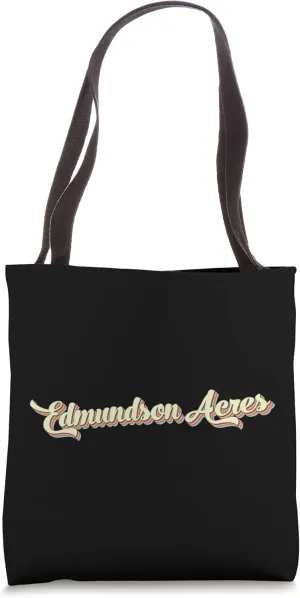 Edmundson Acres TShirt Retro Art Baseball Font Vintage Tote Bag