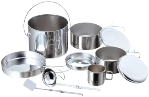 Elfin 8 pc Camping Cooking Set Stainless Steel (sale)