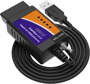 ELMconfig ELM327 OBD2 USB Adapter for Windows, OBD2 Scanner Diagnostic Coding Tool with MS-CAN/HS-CAN Switch for Ford Lincoln Mazda Mercury Series Vehicles