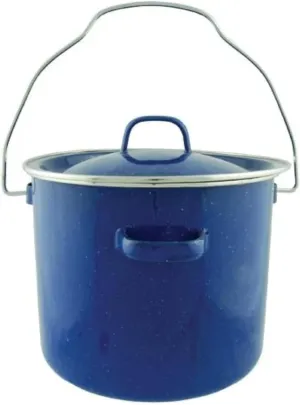 Enamel Pot with Metal Bail Handle, 4 Quart, Blue