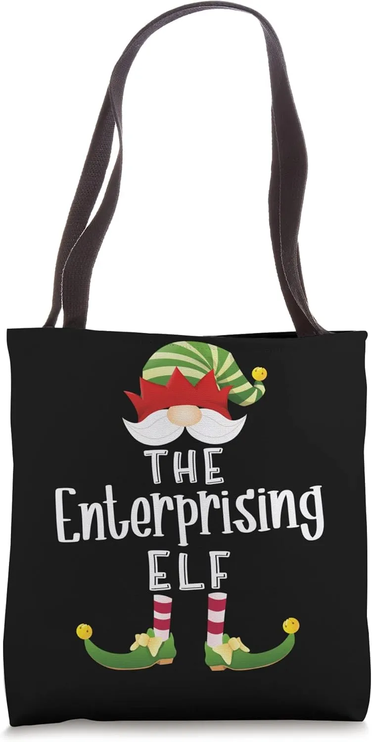 Enterprising Elf Group Christmas Funny Pajama Party Tote Bag