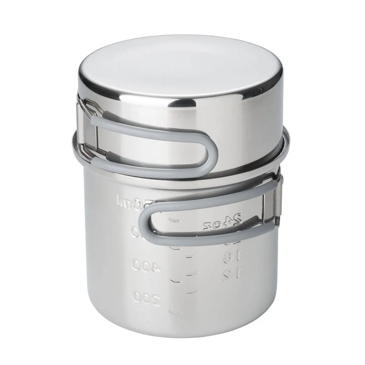 ESBIT Brand stainless steel pot capacity indicator camping trip water heating