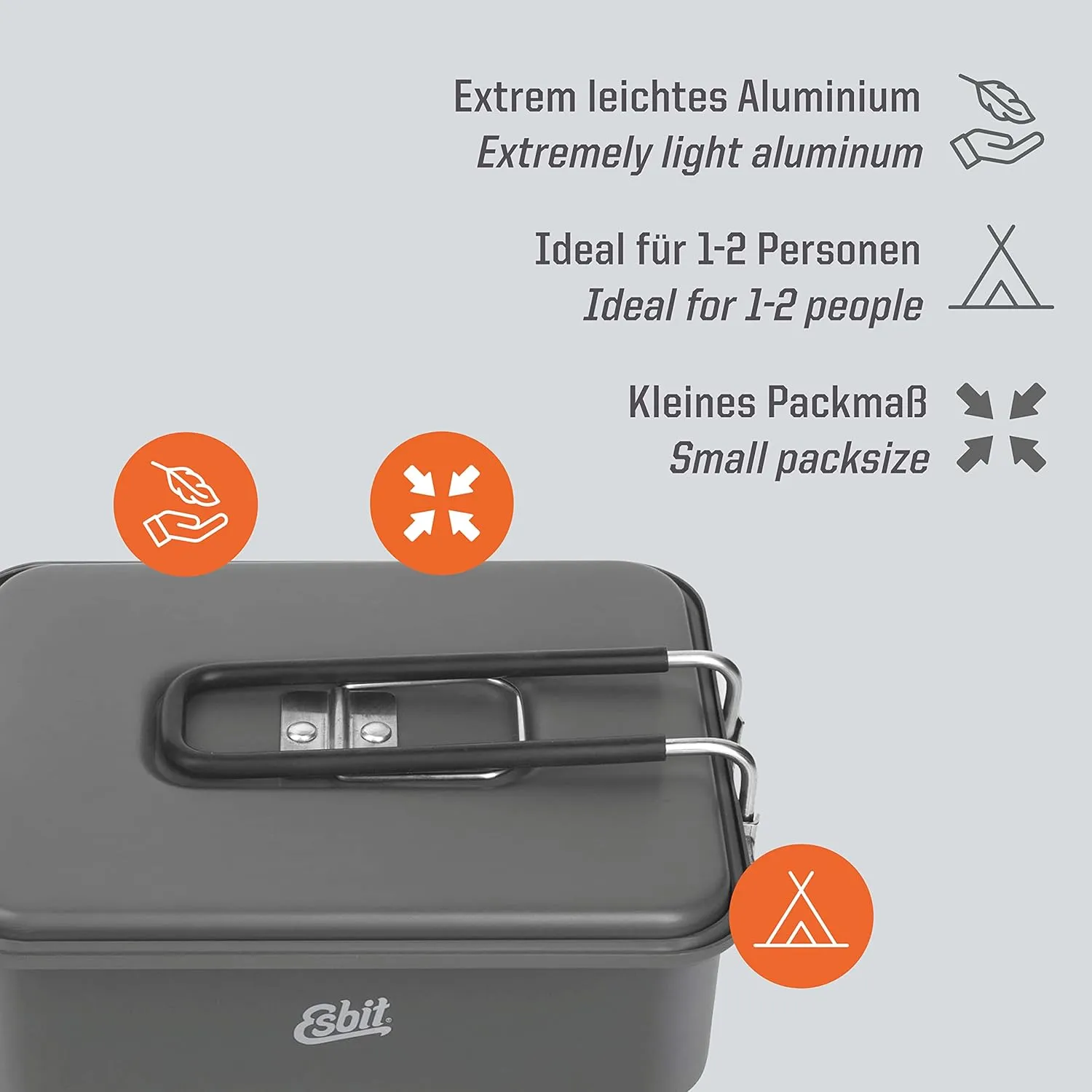 Esbit Camping Outdoor Cooker Aluminum Pot