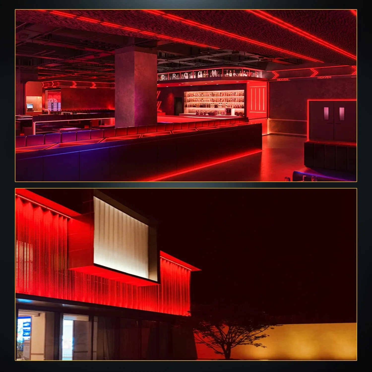 EverBright Red Led Neon Strip Light 12V Silicone Indoor Outdoor 16.4Ft 600SMD Waterproof Flexible for Signboard Bar Home TV Kitchen Bedroom Wedding Event Party Holiday Decoration (No Power Adapter)