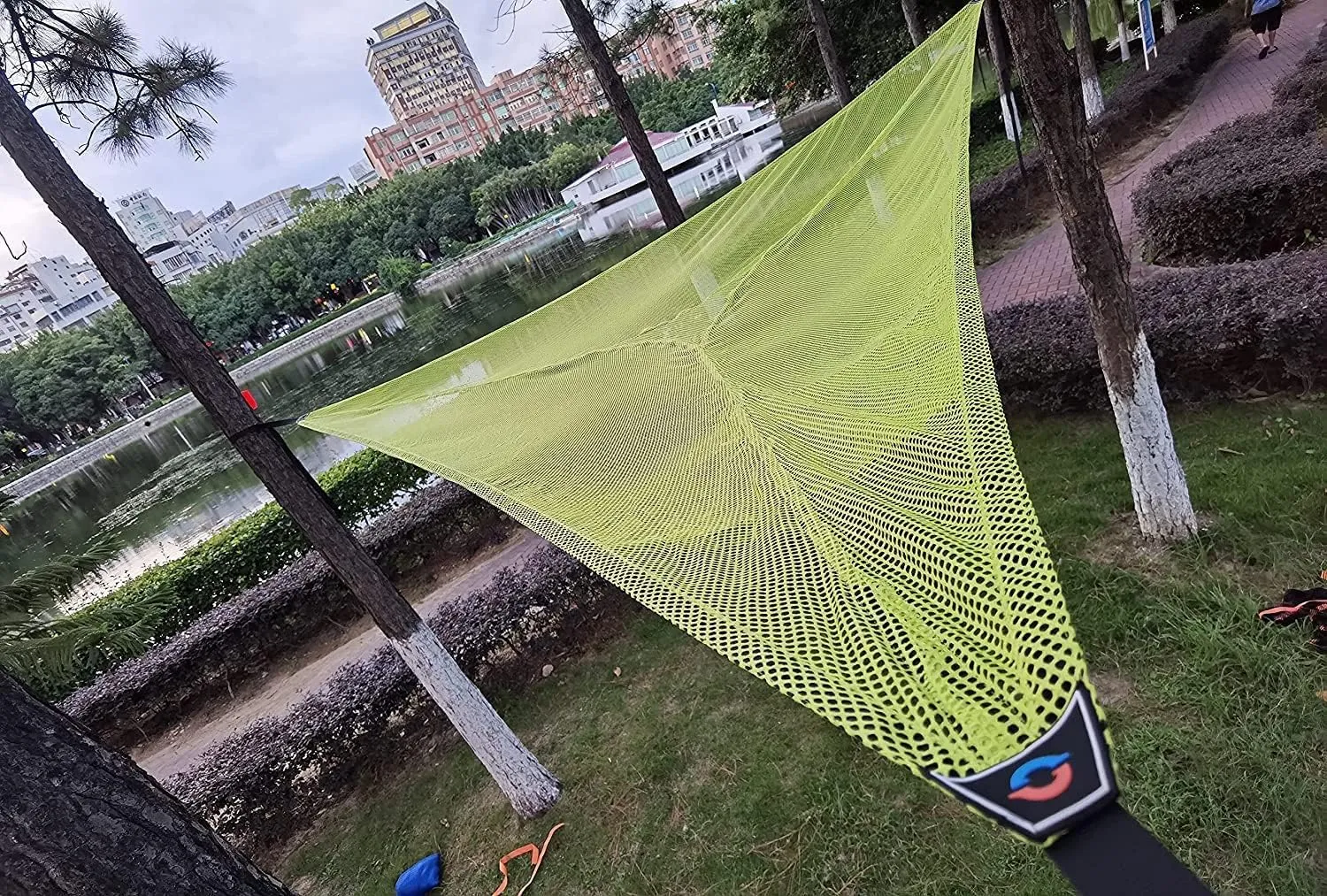 Experience Ultimate Adventure with Our Revolutionary 380cm Multi-Person Aerial Camping Hammock: Triangle Mat with 3-Point Suspension for Tree Houses and Outdoor Fun!-Black||280CM