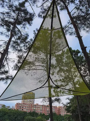 Experience Ultimate Adventure with Our Revolutionary 380cm Multi-Person Aerial Camping Hammock: Triangle Mat with 3-Point Suspension for Tree Houses and Outdoor Fun!-Black||280CM