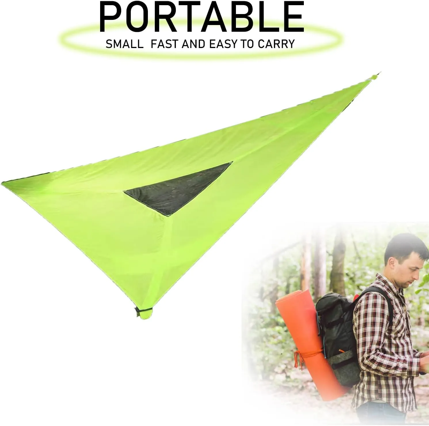 Experience Ultimate Adventure with Our Revolutionary 380cm Multi-Person Aerial Camping Hammock: Triangle Mat with 3-Point Suspension for Tree Houses and Outdoor Fun!-Black||280CM