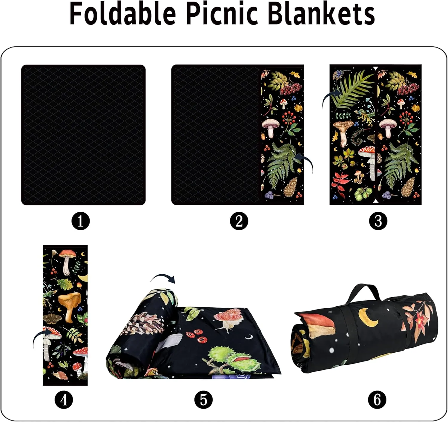 Extra Large Picnic Blankets Waterproof Foldable (60 "x 80") Beach Blanket Waterproof Sandproof,3-Layer Thicking Mat Outdoor Packable Camping Blanket