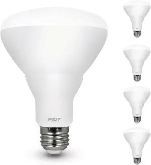 Feit Electric BR30 LED Light Bulb, 100W Equivalent, Dimmable, 1400 Lumens, E26 Standard Base, 5000K Daylight, 90 CRI, Flood Light Bulb for Recessed Cans, 22-Year Lifetime, BR30DM/1400/950CA/4, 4 Pack