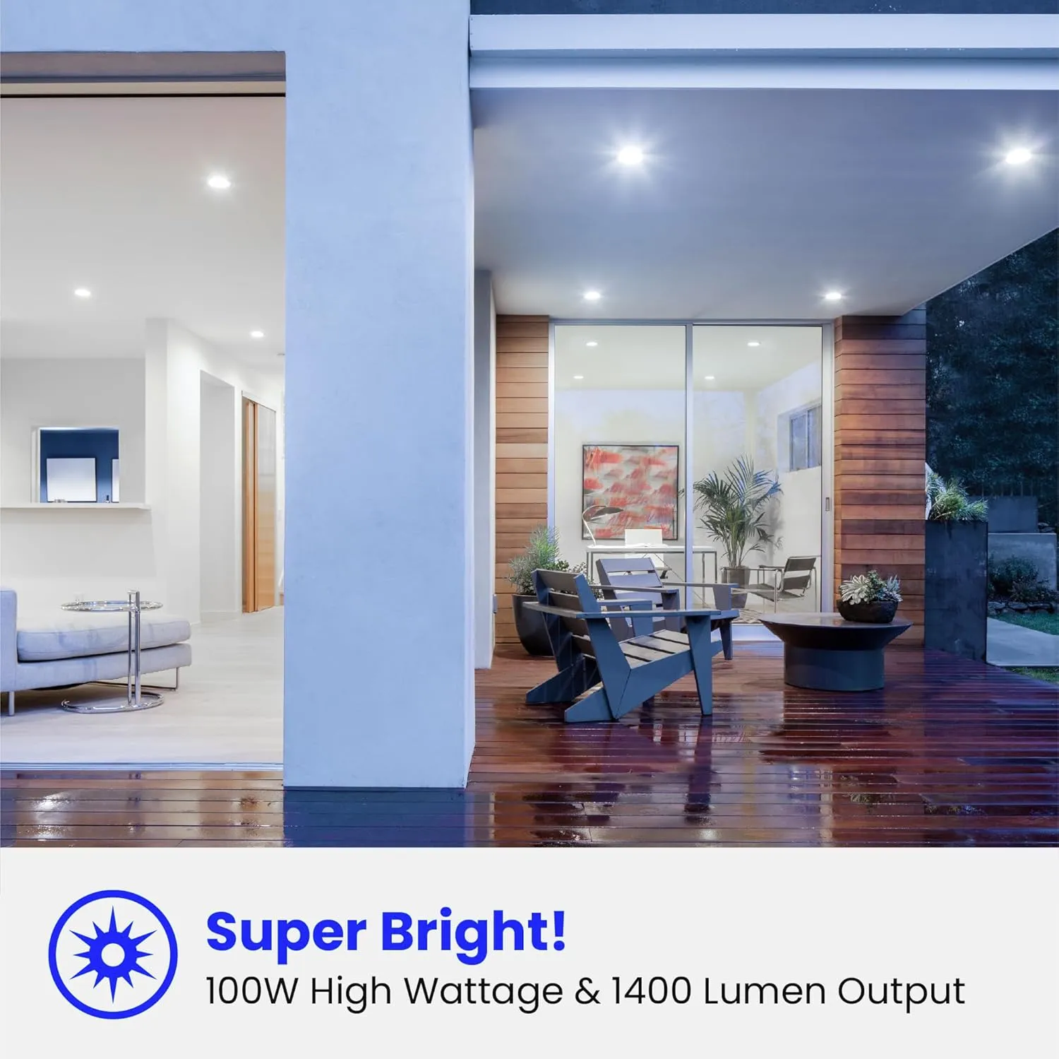 Feit Electric BR30 LED Light Bulb, 100W Equivalent, Dimmable, 1400 Lumens, E26 Standard Base, 5000K Daylight, 90 CRI, Flood Light Bulb for Recessed Cans, 22-Year Lifetime, BR30DM/1400/950CA/4, 4 Pack