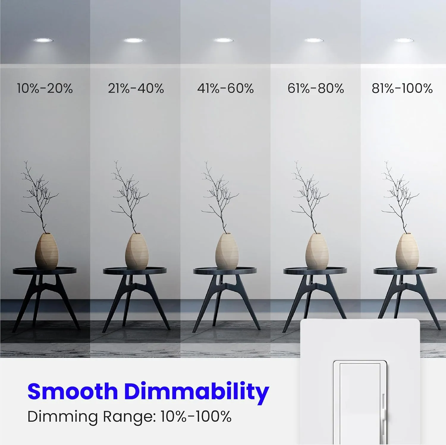 Feit Electric LED BR30 Light Bulbs, 65W Equivalent, Dimmable, 10 Year Life, 650 Lumens, 5000k Daylight, E26 Base Recessed Can Light Bulbs, Flood Light Bulbs, Damp Rated, 6 Pack, BR30DM/850/10KLED/6
