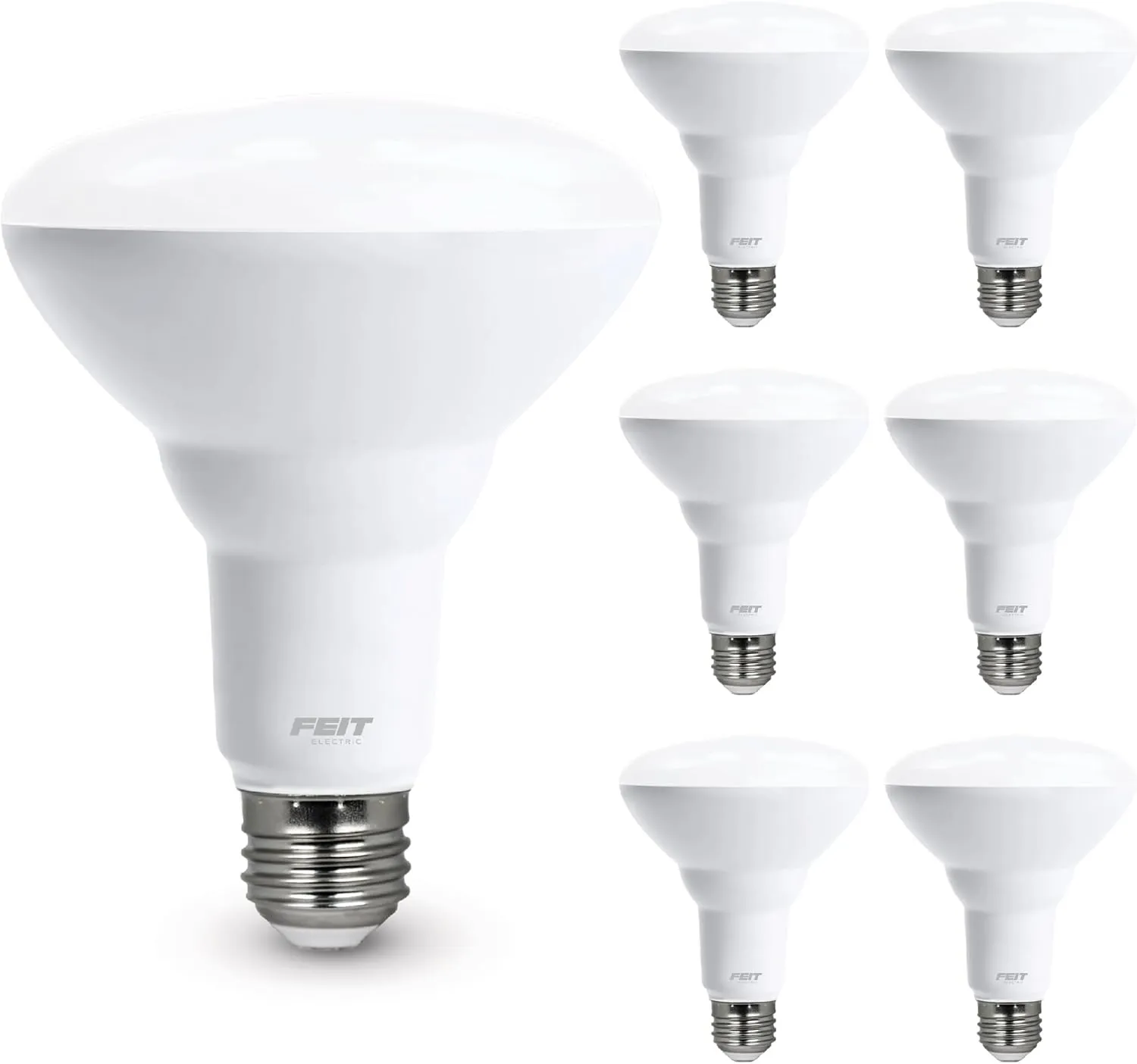 Feit Electric LED BR30 Light Bulbs, 65W Equivalent, Dimmable, 10 Year Life, 650 Lumens, 5000k Daylight, E26 Base Recessed Can Light Bulbs, Flood Light Bulbs, Damp Rated, 6 Pack, BR30DM/850/10KLED/6
