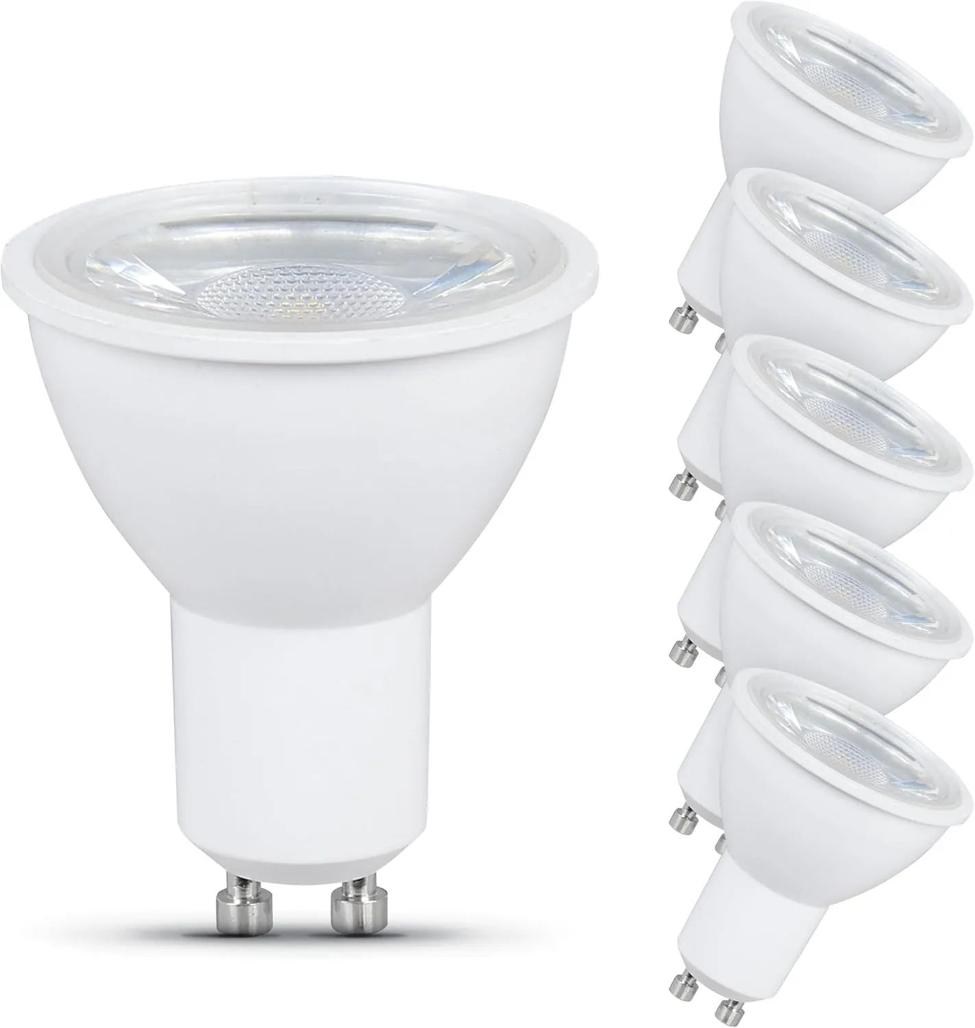 Feit Electric LED MR16 Track Light Bulb, 50W Equivalent, Dimmable, Recessed Lighting Bulb, GU10 Base, CRI 80, 500 Lumens, 5000K Daylight, 11,000-Hour Lifetime, MR16GU105005K10KLED6, 6-Pack