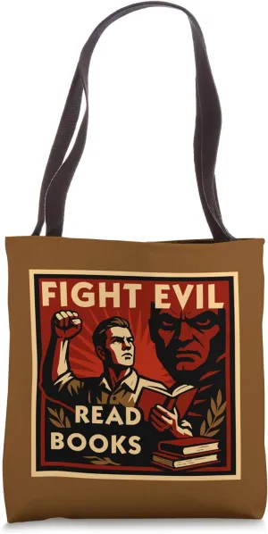 Fight Evil - Read Books propaganda poster Tote Bag