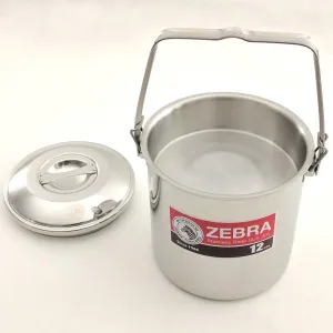 Firebox Locking Bail Handle Camping Pot, Billy Can Bushcraft Kit - Zebra Loop Handle Pot SS Handle Clips (Installed)