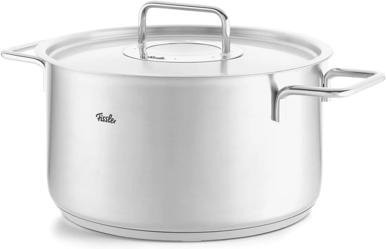 Fissler Pure Collection Stainless Steel 6.7 Quart Stock Pot with Metal Lid