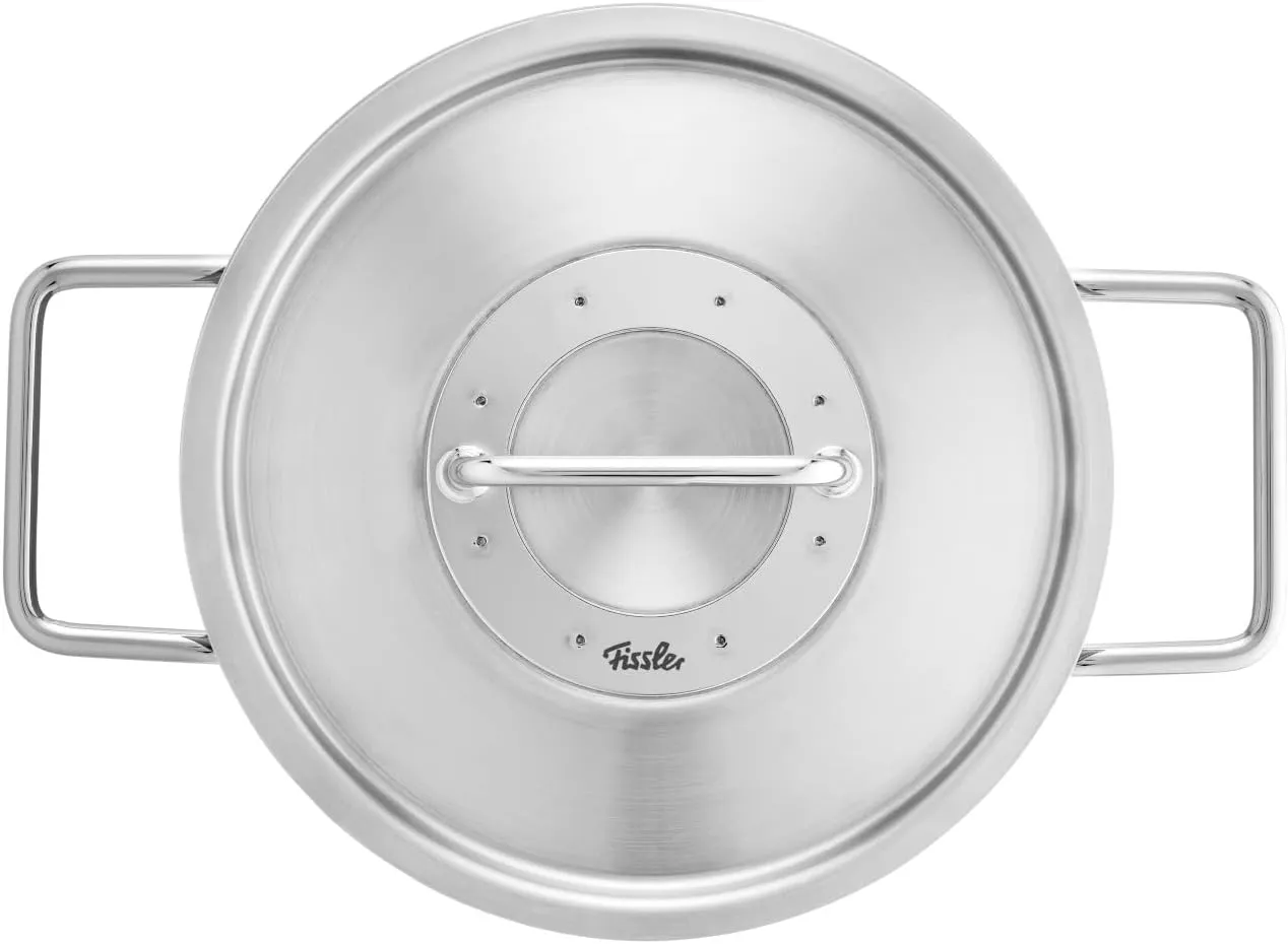 Fissler Pure Collection Stainless Steel 6.7 Quart Stock Pot with Metal Lid