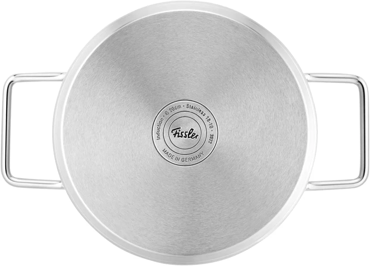 Fissler Pure Collection Stainless Steel 6.7 Quart Stock Pot with Metal Lid