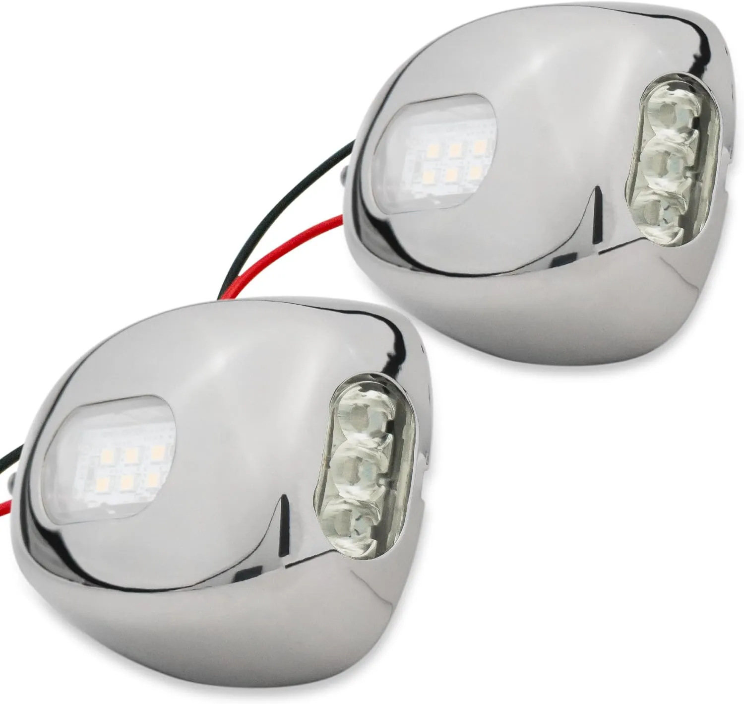 Five Oceans 2-Pack Marine LED Docking Lights, Waterproof IP66, Front & Side Lights for Pontoons, Fishing & Sport Boats, Daycruisers & Sportyachts - FO4600-M2