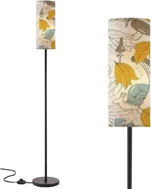 Floor Lamp for Living Room Mushrooms Butterflies Autumn Leaves Autumn Forest Seamless Modern Standing Lamp Remote Control Dimmable Pole Lamp Corner Tall Lamp for Office Bedroom Reading