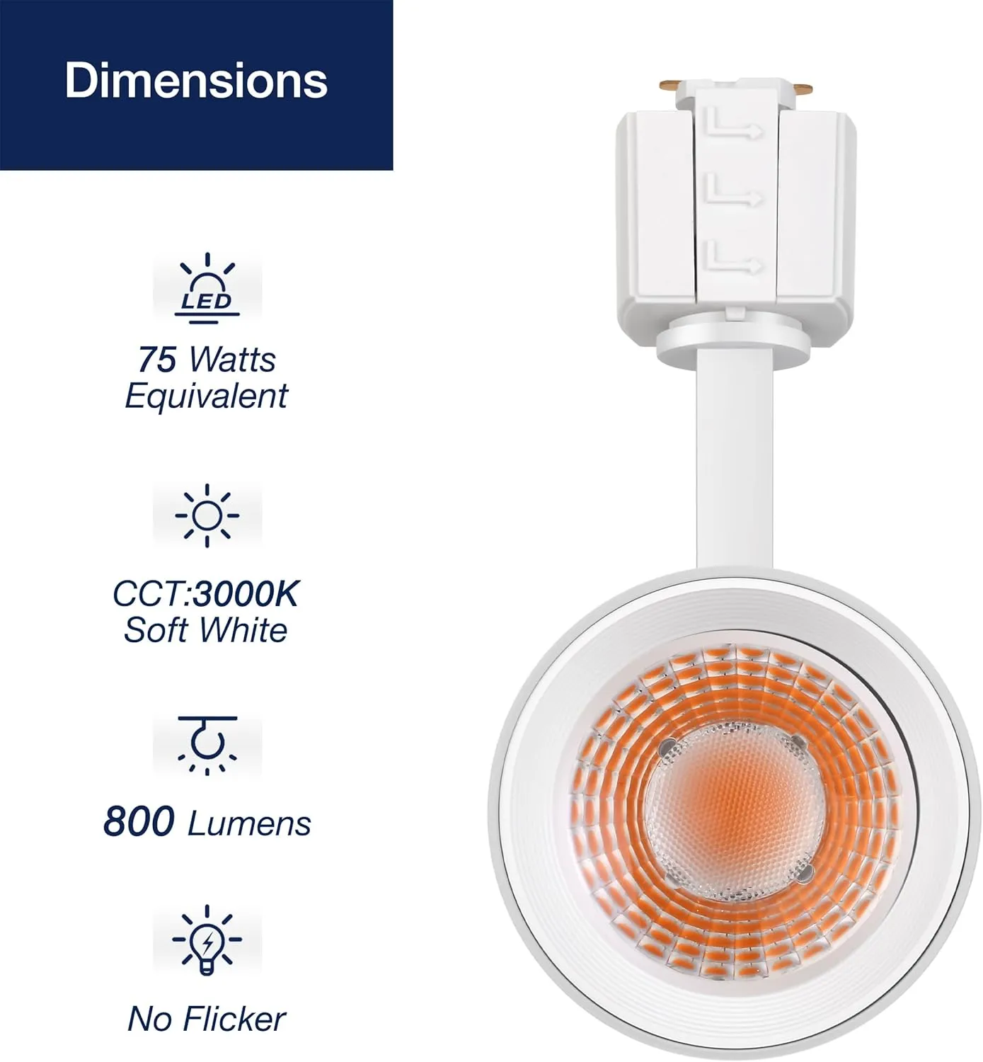 FLSNT LED Track Lighting Heads for Juno Track, 75W Equivalent Dimmable LED Track Light Heads, 12W 24° LED Spotlight Light, CRI90, 800LM, 3000K Soft White, White, 6 Pack