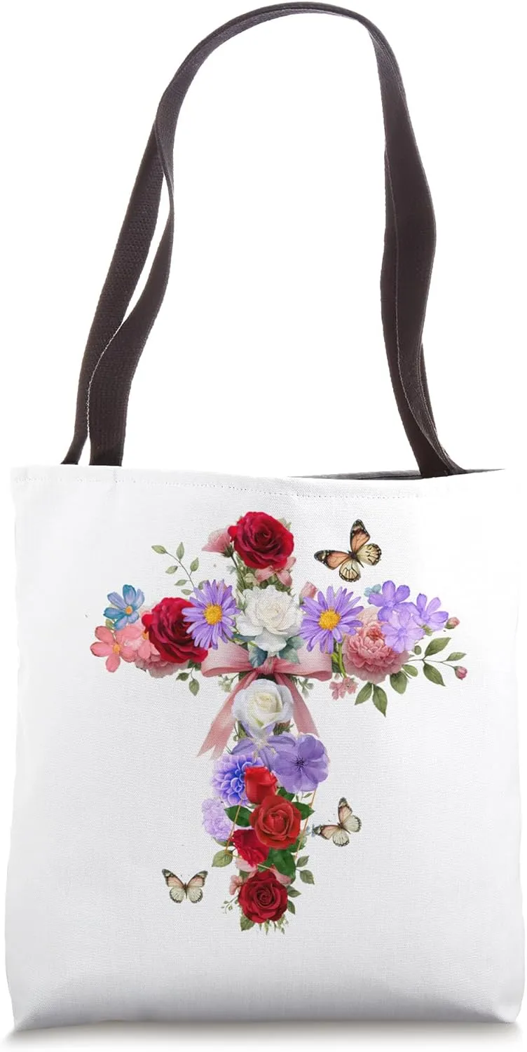 Foral Cross Tote Bag